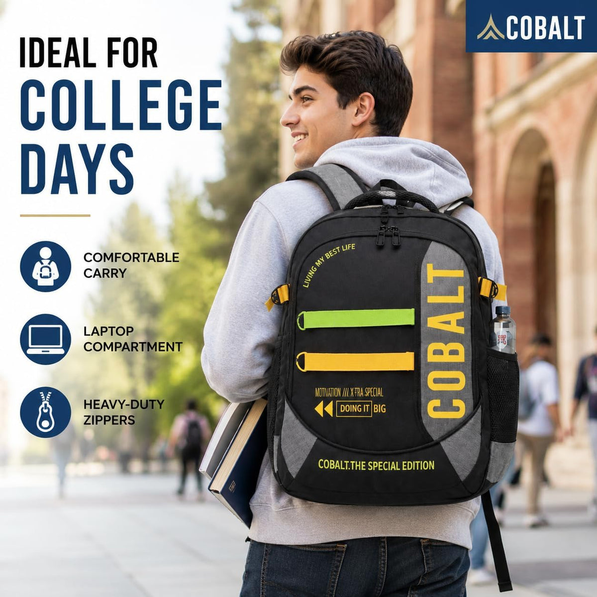 COBALT Urban Everyday Backpack carry detail